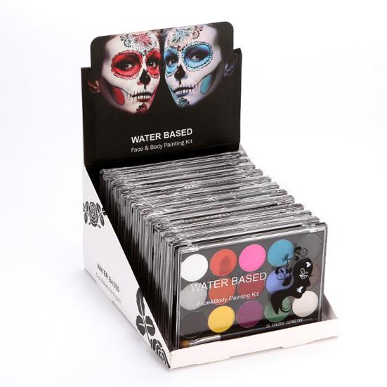 Body Paint Non-sticky High Saturation Level Safe Halloween Party Makeup Dress Beauty Palette for Crafts Making