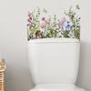 Various Green Plants Flowers Butterfly Wall Sticker Bathroom Toilet Decor
