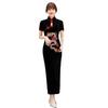 1011 New Spring and Summer Cheongsam Dress Long Chinese Embroidered Dragon Pattern Performance Women's Clothing Banquet Birthday Clothing