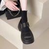Summer Chunky Women's Mary Jane Shoes 2025 Black Ankle Buckle Ladies High Heels Korean Platform Increased Lolita Shoes De Mujer
