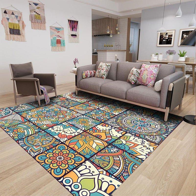 Vintage Ethnic Style Carpet Living Room Coffee Table Carpet Home Bedroom Carpet