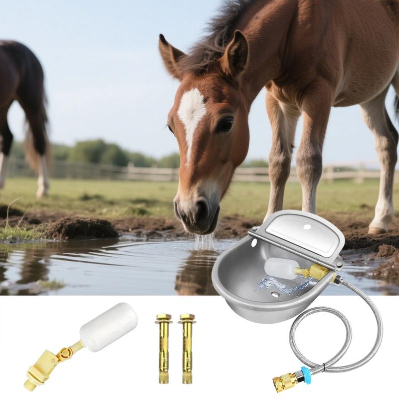 Automatic Cattle Water Fountain Stainless Steel Feeders Bowls For Livestock Intelligent Float Valve Design Livestock Dispenser