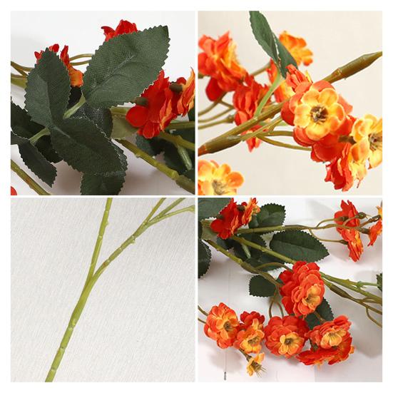 Artificial Rose Flower Branch Realistic Faux Silk Rose with Stem And Leaves for Wedding Bouquet Floral Arrangement Home Office Party Decoration