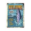 Fishing Metal Tin Sign Fishing Sign Vintage Metal Plate for Wall Poster Farm Art Decoration Stickers Plaques 8X12 Inch