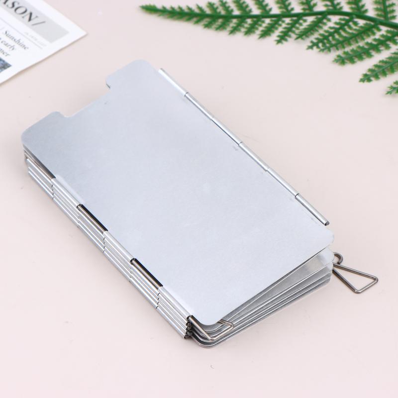 9 Plates Foldable Gas Cookers Wind Deflectors Outdoor Stove Wind Shield Camping Windscreen Stove Steel Wind Screen