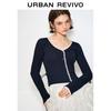 UR 2026 Autumn Color-block Lace Trim Short Jacket