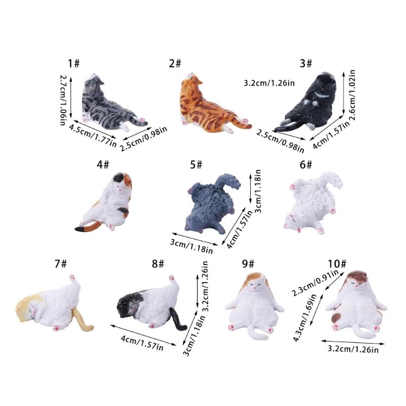Tiny Cats Sculpture Elegant Miniature Decors For Workspaces Shelf Display Pet Lover Gift Quality Resin Craft Figurine