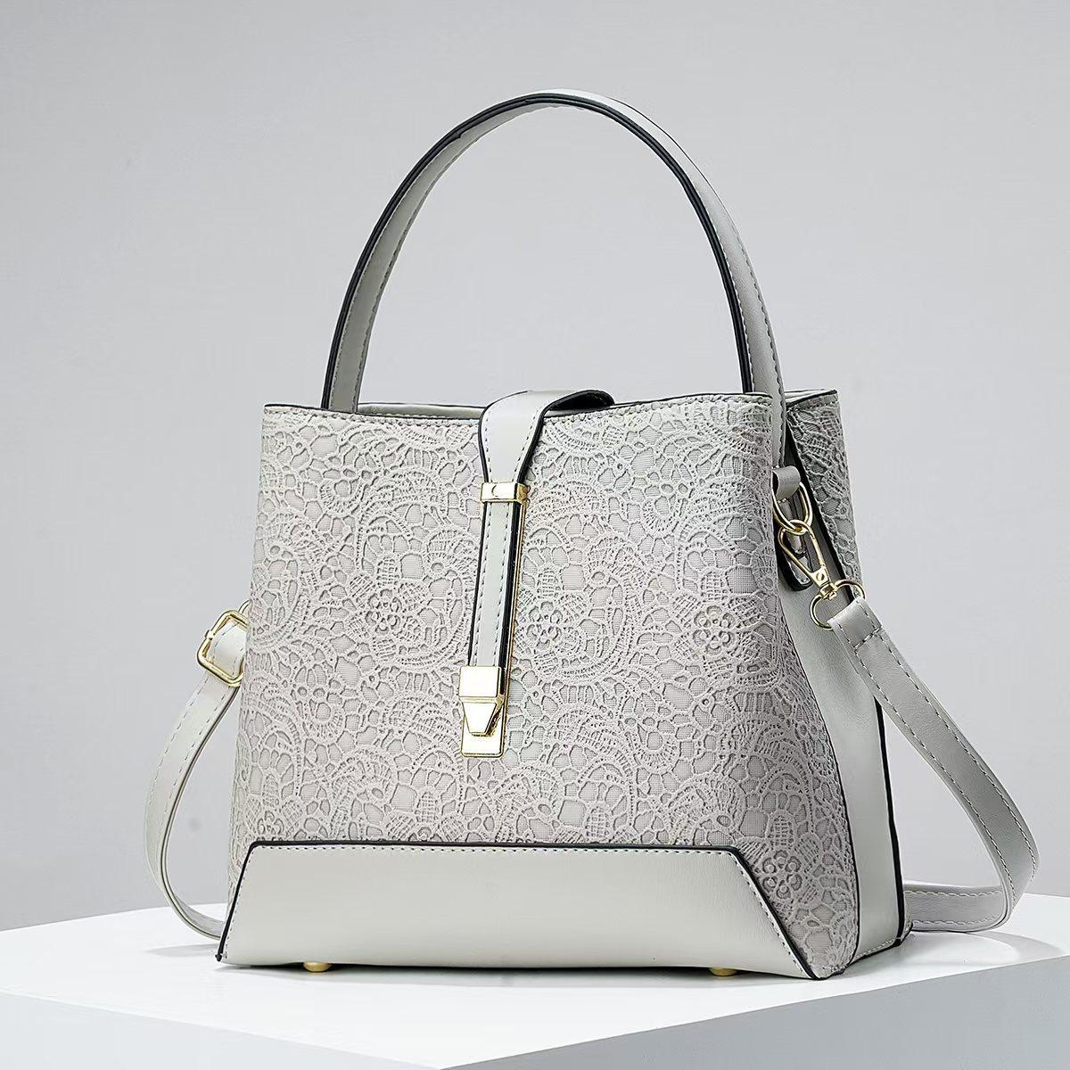 

Temperament handbag, new fashion bucket bag, women s bag, atmospheric and versatile shoulder crossbody bag 23*12*21 серый