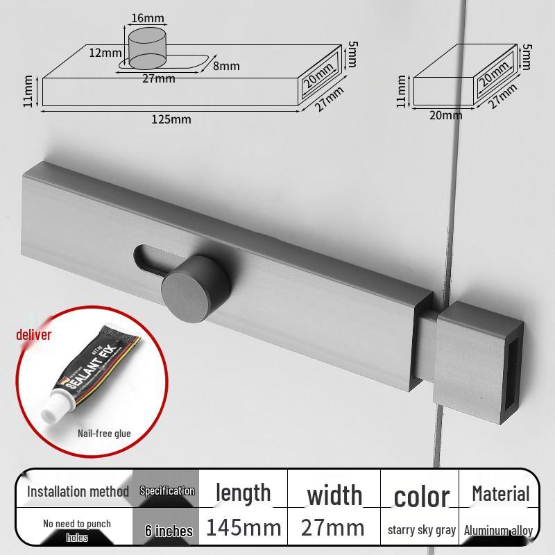 No-Drill Bathroom Door Latch: Simple Lock for Toilet & Sliding Doors