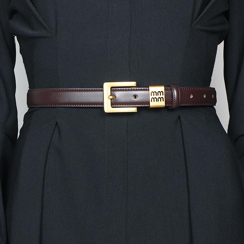 

Женские ремни из ПУ кожи с квадратной металлической пряжкой, подходящие к платью, джинсам, с металлической пряжкой-пином, высококачественные ремни на талию кофейный