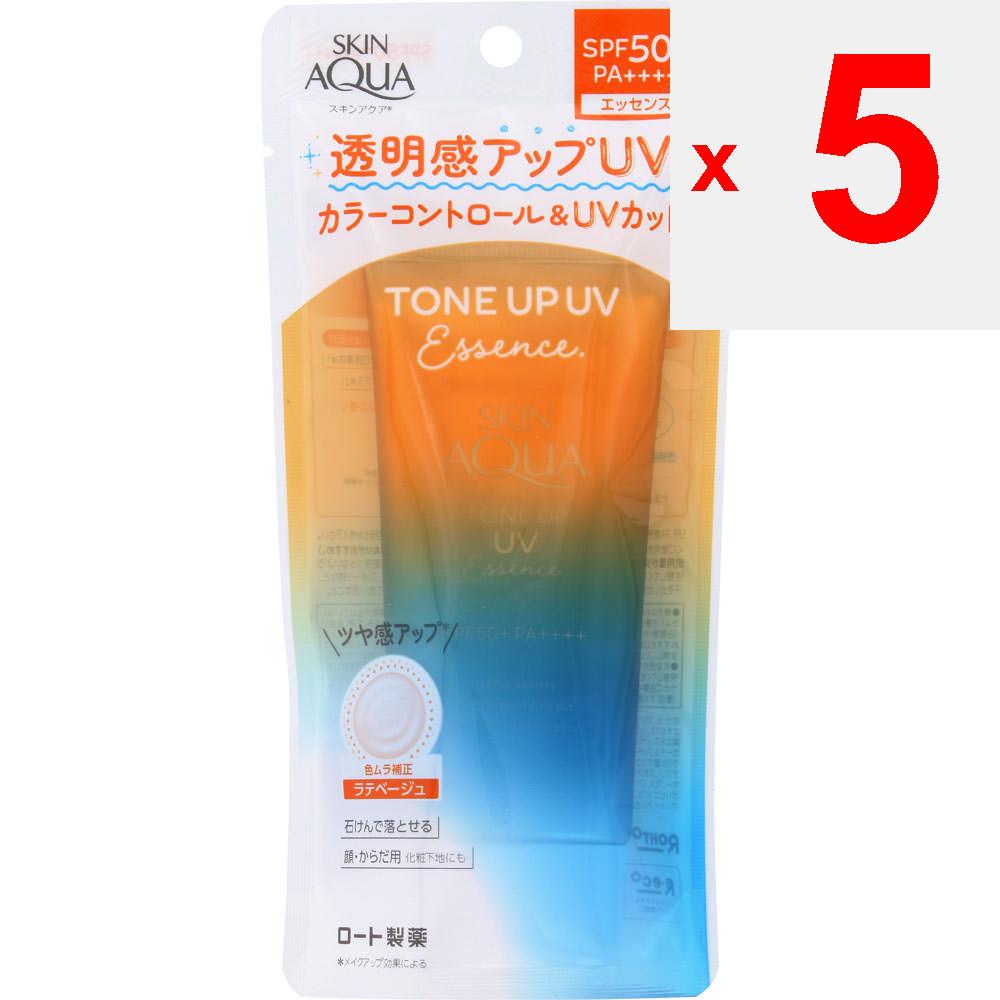 Rohto Skin Aqua Tone Up UV Essence Latte Beige 80g Sun Care <Apply an Appropriate Amount Evenly To the Skin. (To Prevent Uneven Application, Apply In