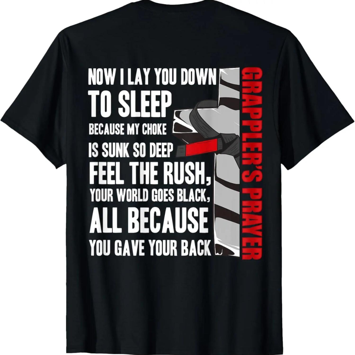 

Jiu Jitsu Grappler s Prayer T-Shirt MMA BJJ Gift BACK PRINT T-Shirt XXXXXL чорний