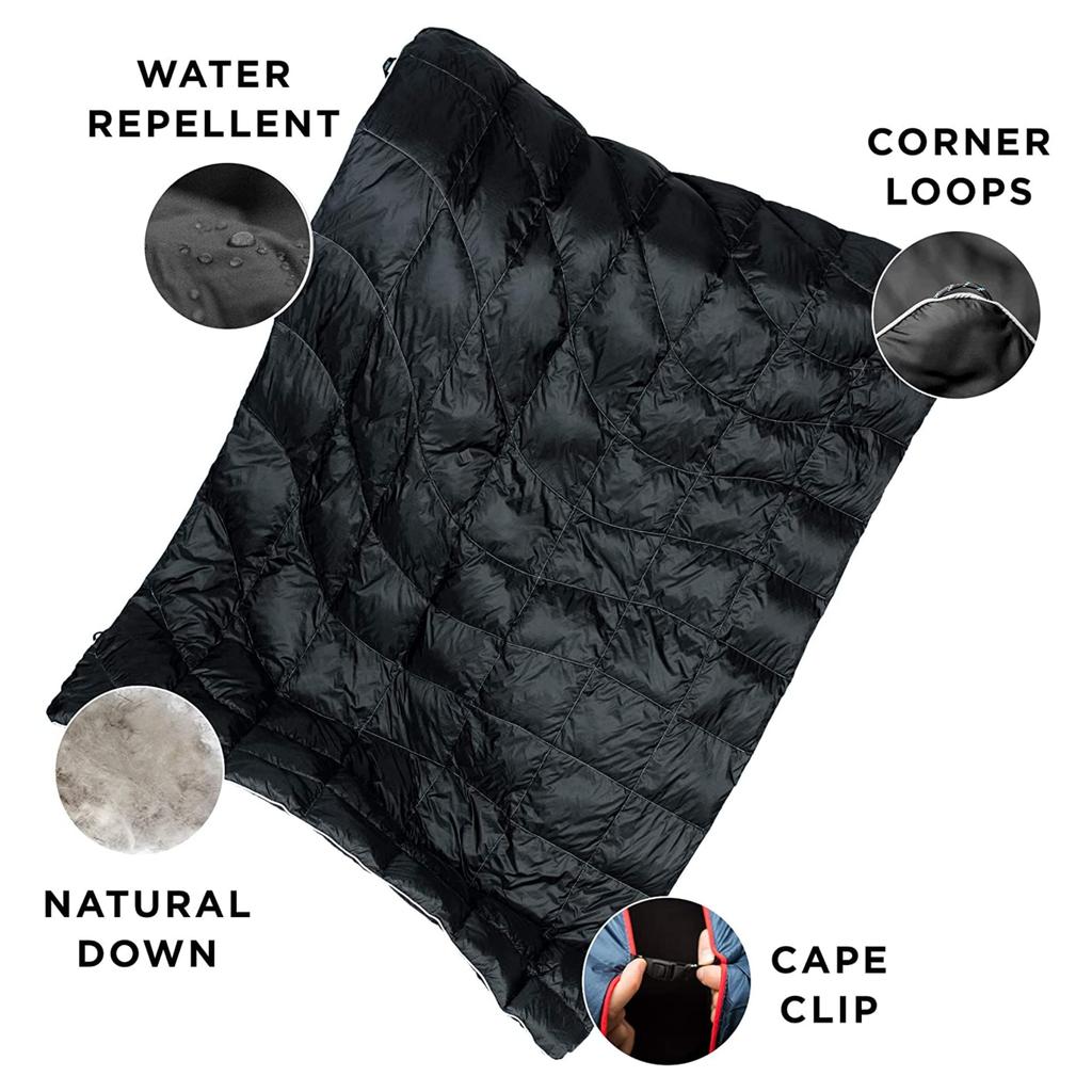 Rumpl The Down Blanket Outdoor Camping Blanket for Beach Concerts Pyro Trifade Single Person Travel, Picnics, Trips,