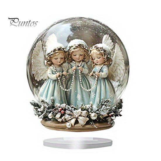 Winter Snow House Acrylic Decoration 2D Flat Nativity Scene Table Sign Christmas Home Office Living Room Bedroom Bookshelf Desktop Ornament