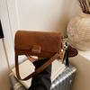 Retro Suede Small Bag for Women New Commute Versatile Crossbody Bags Single Shoulder Underarm Pouch Square Handbags with Pendant