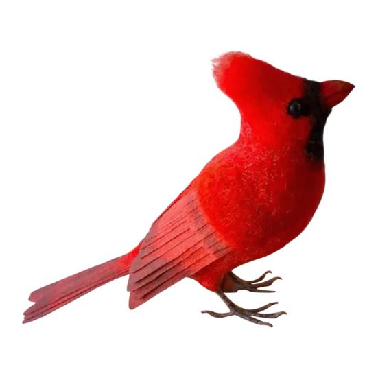 Yousheng Felt Bird Sculpture Handmade Wool Songbirds Figure Realistic Wildlife-Inspired Design Soft Layered Feathers Decorative Figurine