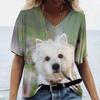 Fashionable Summer Women's V-neck Short Sleeve T-shirt Mandala Print Casual Loose Street Trend Tops Tees