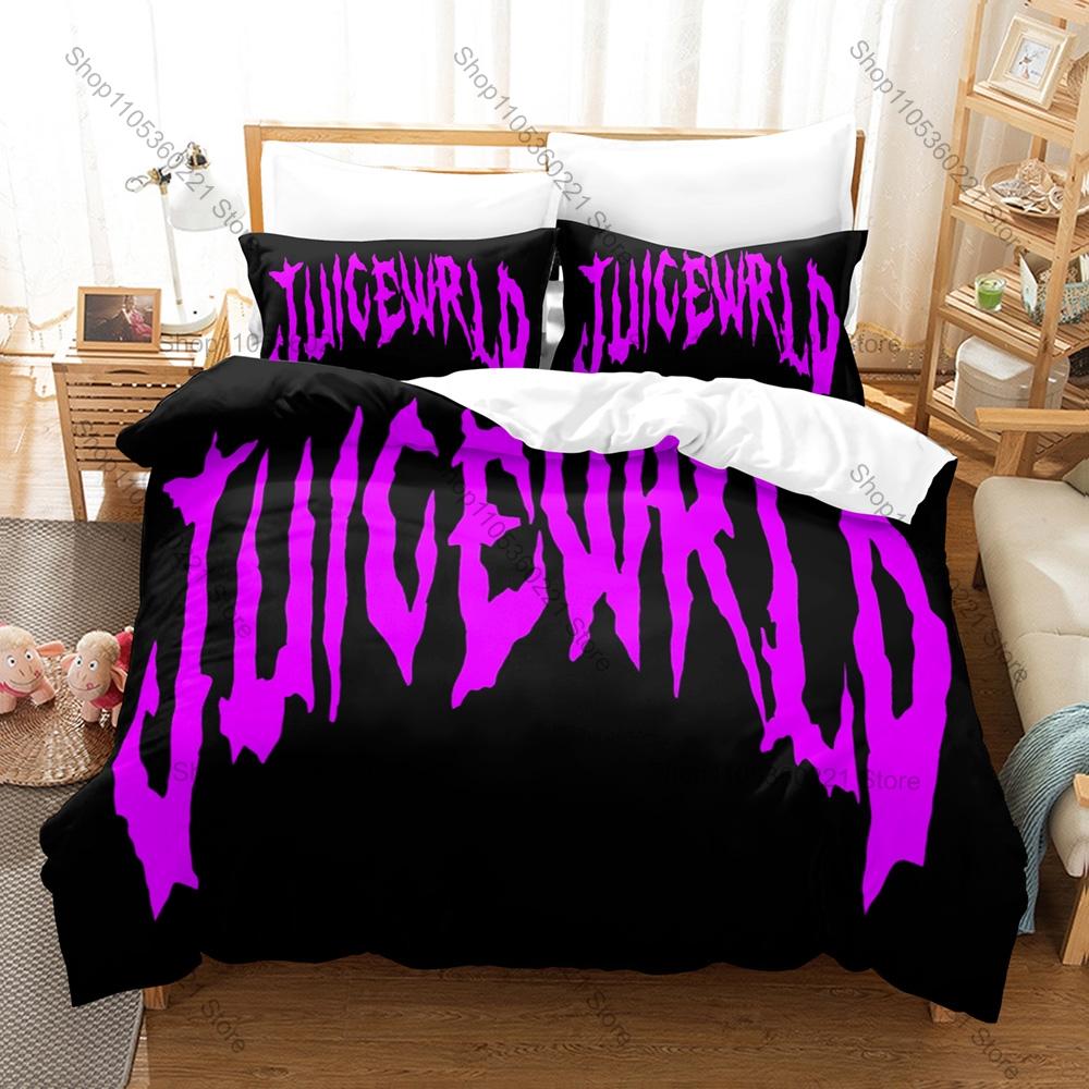 Cool Wrld Bedding Set Duvet Cover + 2 Pillowcases 999 Legends Never Die Hip Hop Rap Vintage Bedroom Emotional Rap Music Bed Line