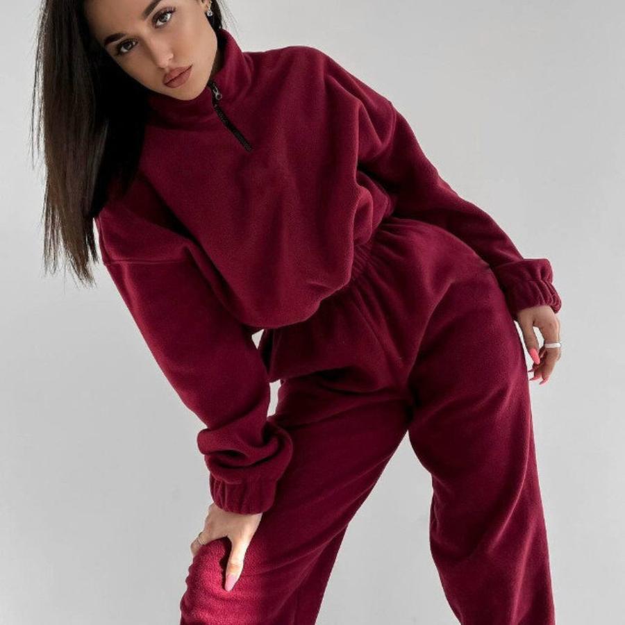 Frühlingsverkauf Neue Damenmode Lässig Locker Reißverschluss Kapuzenpullover Set 2 Teile