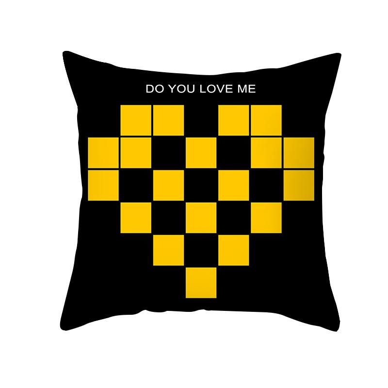 Kissenbezug im nordischen Stil, abstrakt gelb, geometrisch, kurzvelour, Zuhause, Sofa, Kissen, Kissenbezug