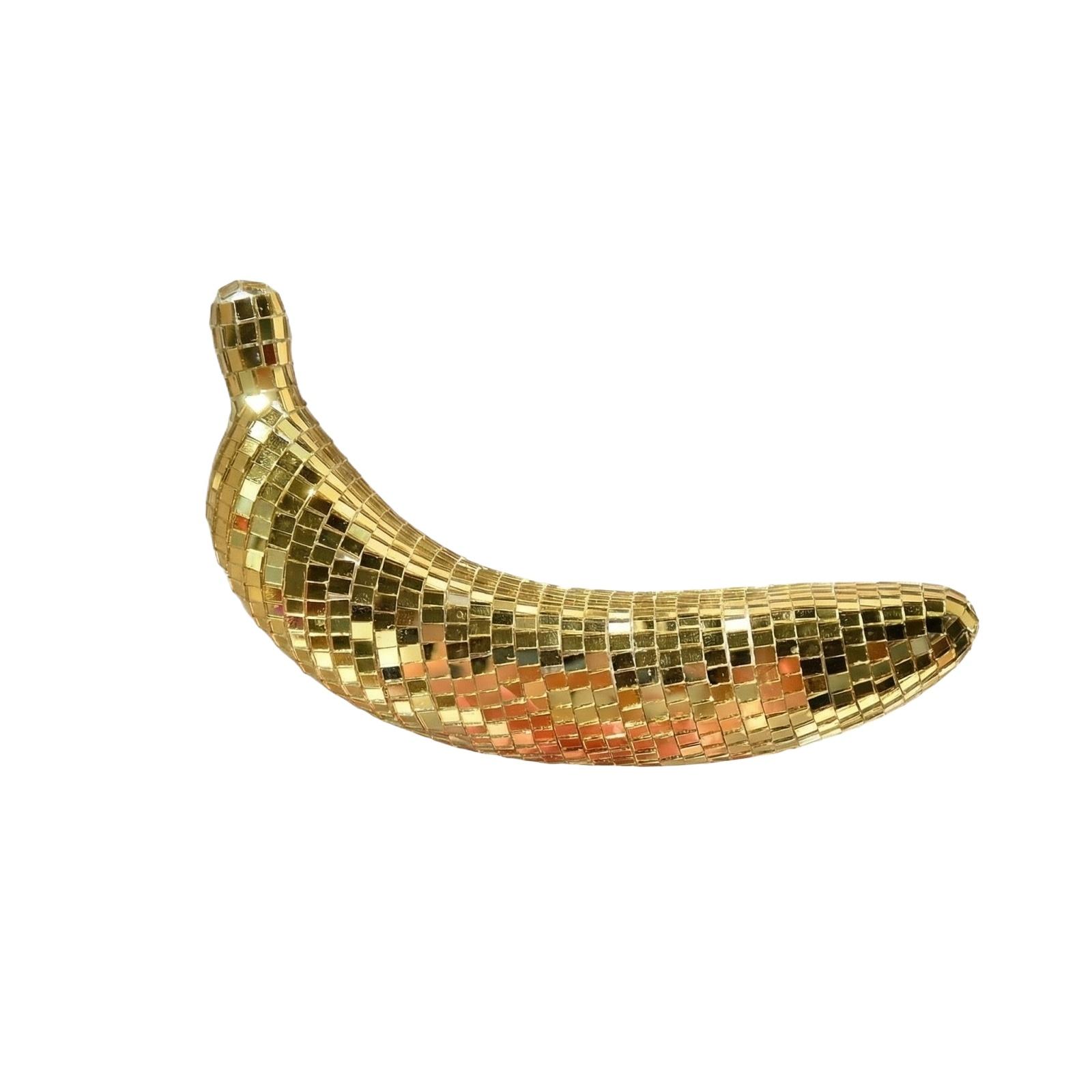 

Decorative Mosaic Banana Sculpture for Home Office Art Display Modern Abstract Fruit Ornament Unique Design One Size золотой