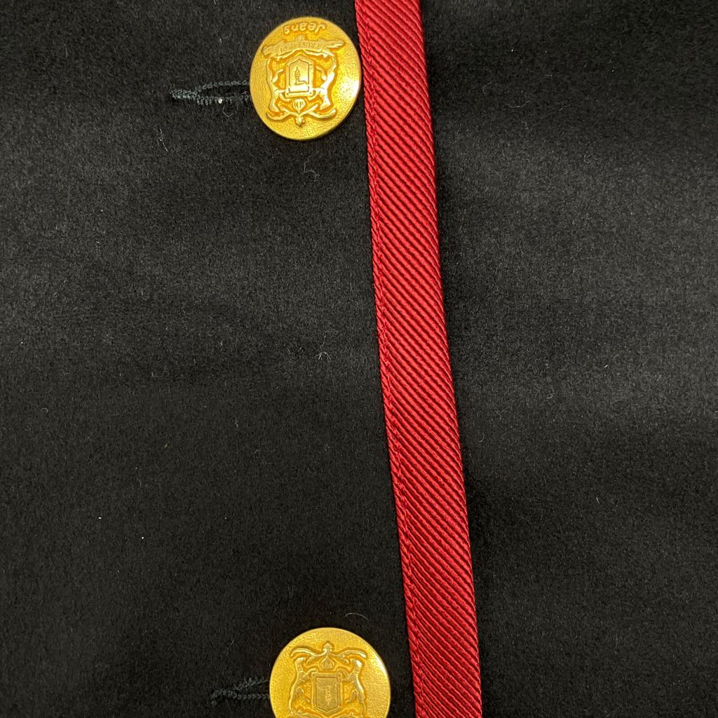 Trussardi Námořnická x Červený emblém Zlatý knoflík Vlna Kašmír Sako 28/42 Námořnická červenáPoužité