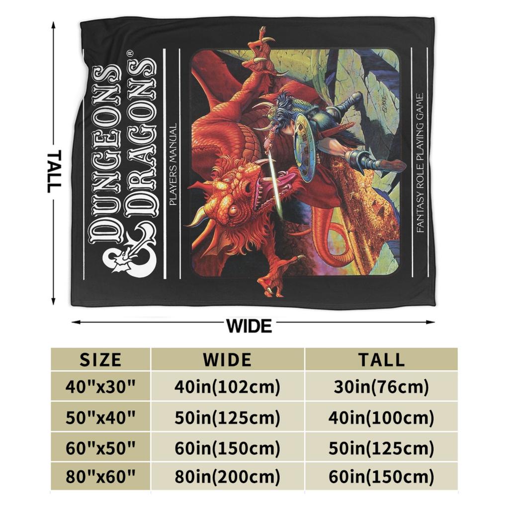 Dungeons Dragons DnD Blankets Fleece Winter Breathable Warm Throw Blanket for Home Office Rug Piece