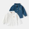 Boys Denim Shirt 2025 Autumn New Spring and Autumn Baby Long-sleeved Shirt Korean Version of Children's Top