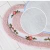 Heart Shape Nonslip Bath Mat Embroidered Toilet Rug Kit Water Absorption Door Mat for Bathroom Toilet Bedroom Floor Mat