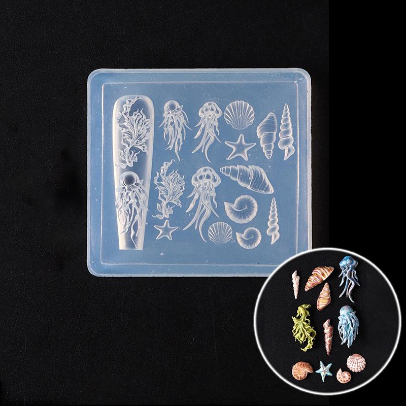 3D Mini Silicone Mold Butterfly Flower Nail Art Decorations Nails Diy Design Flower Shell Nail Mold Stamping Plate Manicure Mold