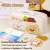 2025 Cute Velcro Cheese Pencil Case for Junior High and Elementary School Girls