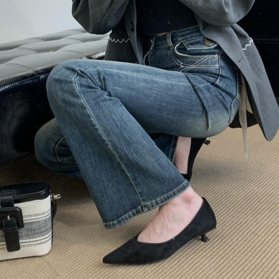 Autumn new cashmere fashion shoes women's round head color matching light mouth single shoes cover feet elegant grandma flats