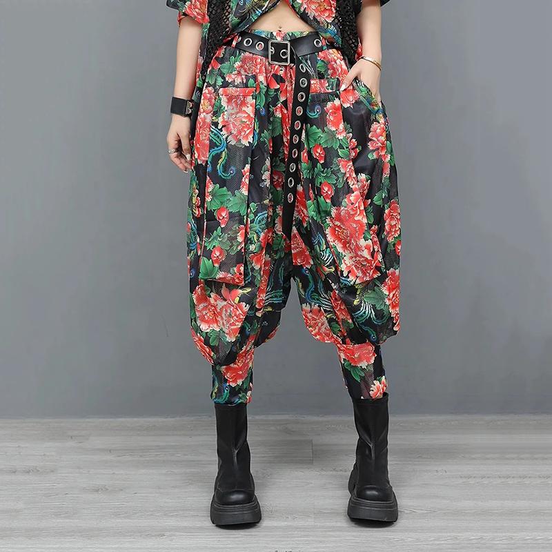 XITAO Hollow Out Asymmetrical Print Sets GYX1664