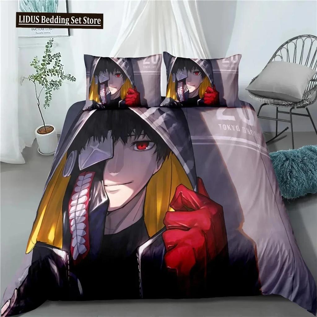 Anime Tokyo Ghoul 3D Printed Bedding Set Duvet Covers Pillowcases Comforter Bedding Set Bedclothes Bed