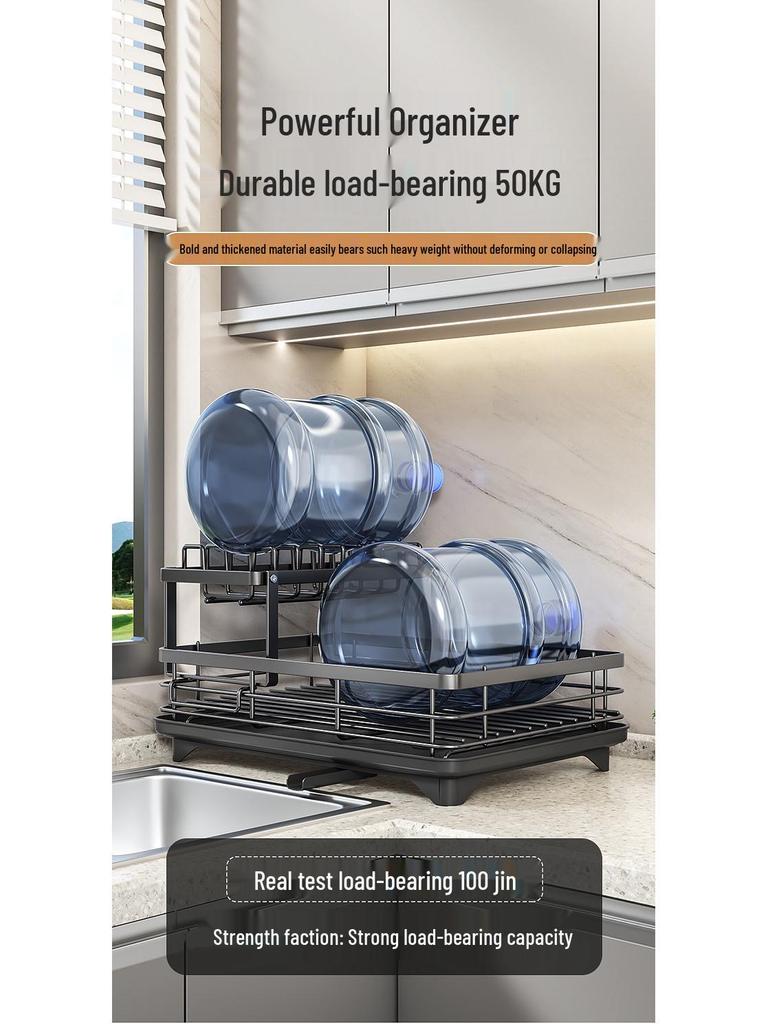 Kitchen Sink Dish Drying Rack with Bowl and Chopsticks Storage