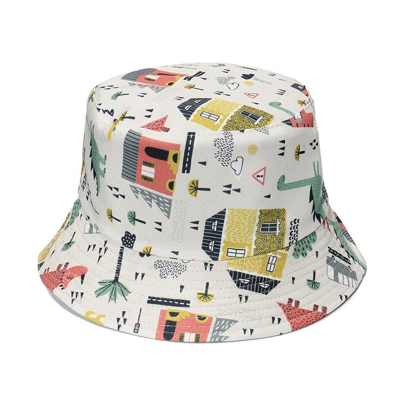 Sunshade Cute Hat Donut Ice Cream Hot Air Balloon Pattern Womens Fisherman Hat