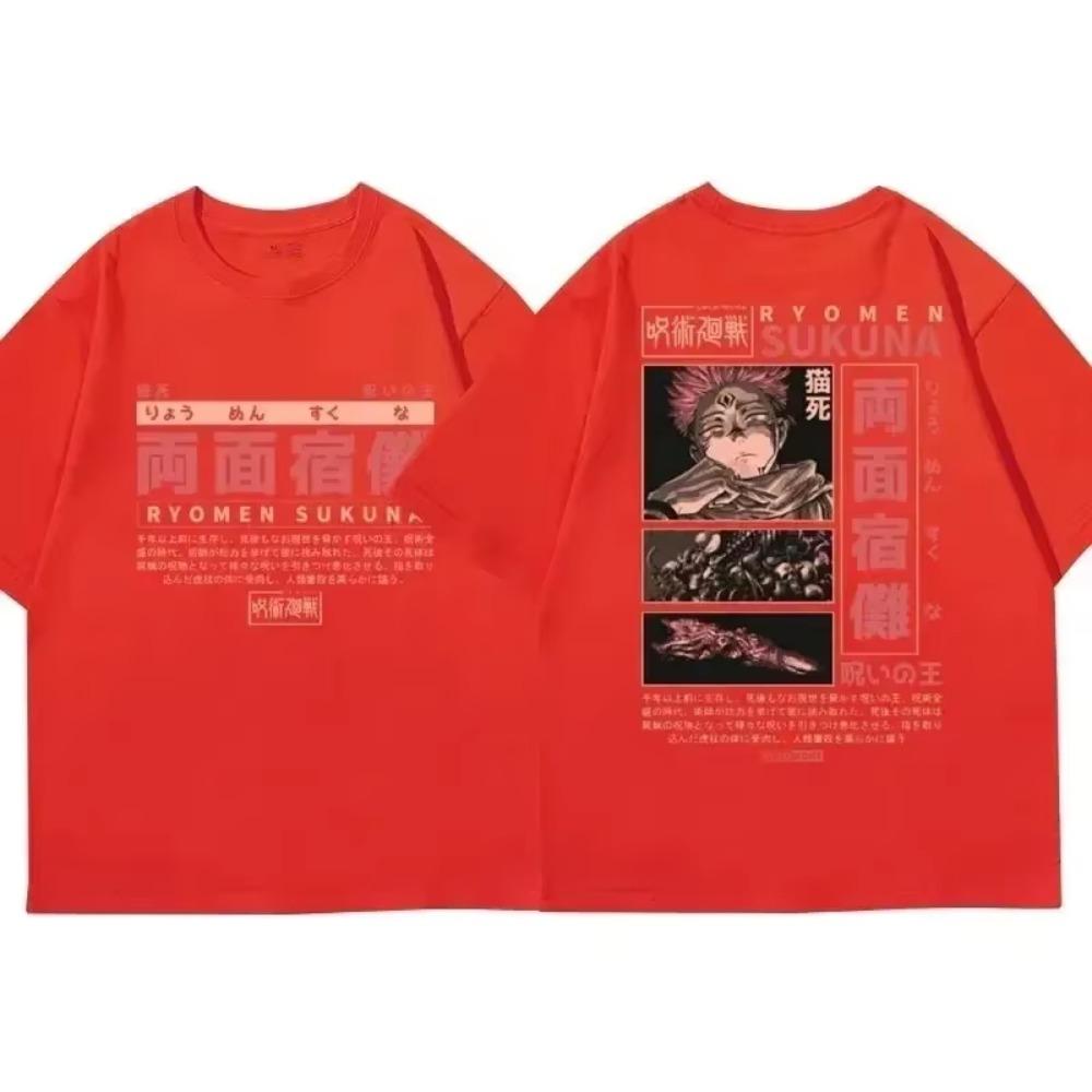 Men Women Japanese Anime Jujutsu Kaisen T-shirt Manga Ryomen Sukuna Short Sleeve T-shirts Oversized Cotton Casual T Shirt Men
