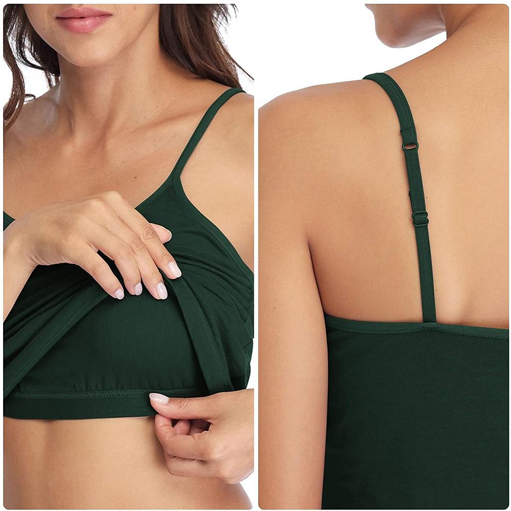 CHARMLEAKS Women Camisole Cotton Tank Top Underwear Ladies Undies Adjustable Strap Night Sleepwear Fitness Wear Pack X 2