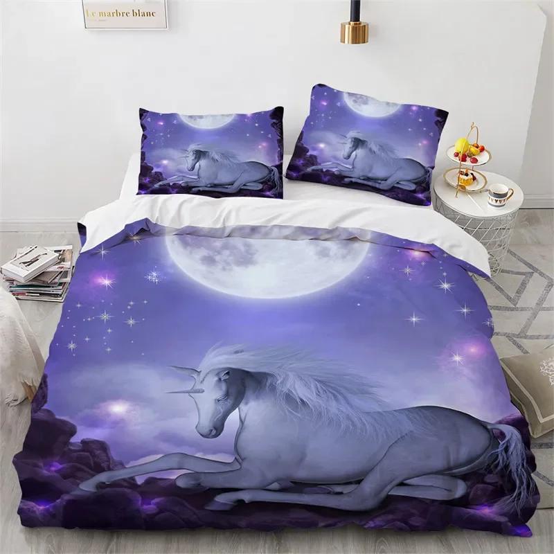 

Cartoon Unicorn Floral Microfiber Flying Horse Bedding Set Single Twin Double Queen King Cal King Size Bed Linen Set 70x133cm 2pcs