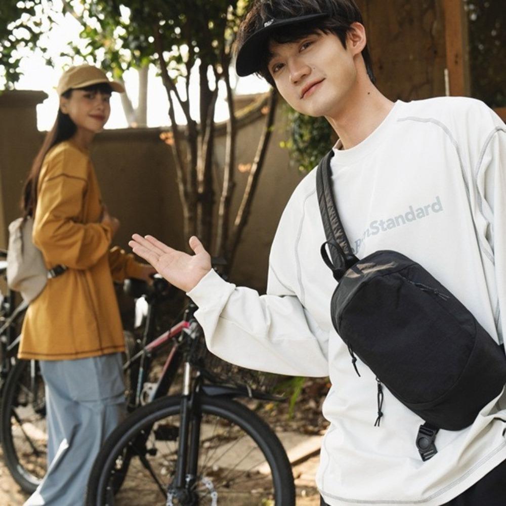 Multifunctional Nylon Shoulder Bag Large Capacity Sports Crossbody Bag Men's Chest Bag Female