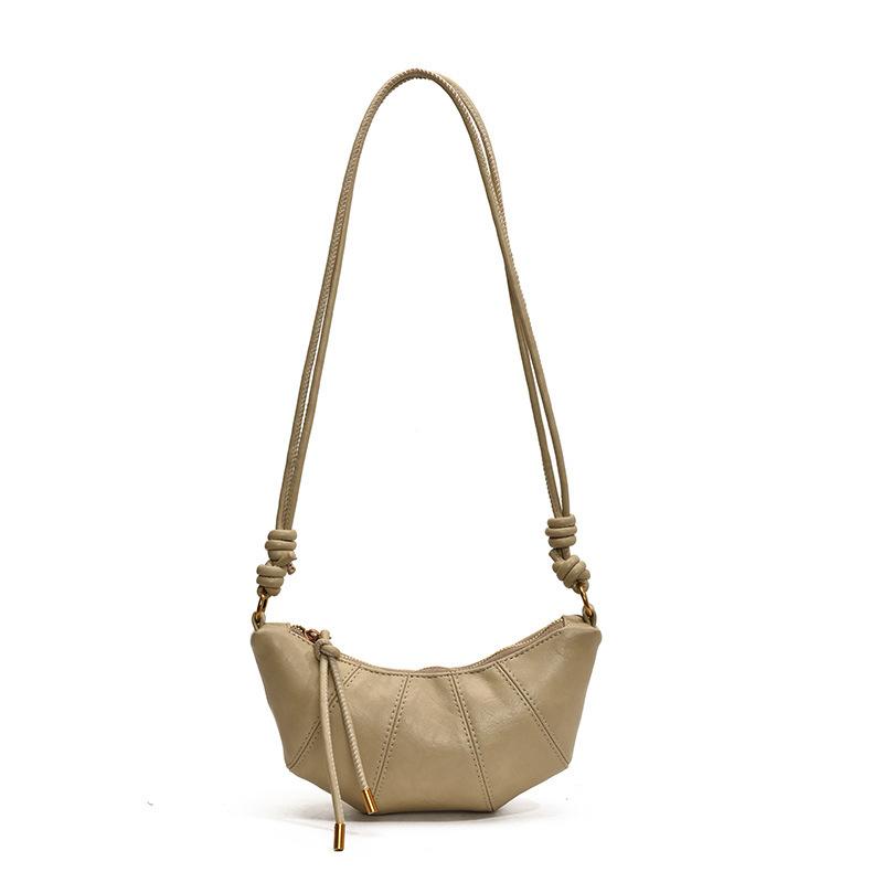 

French Style Croissant Crossbody Bag Trendy Simple Design Versatile Casual Fashi Niche Persality Bag какао кольору