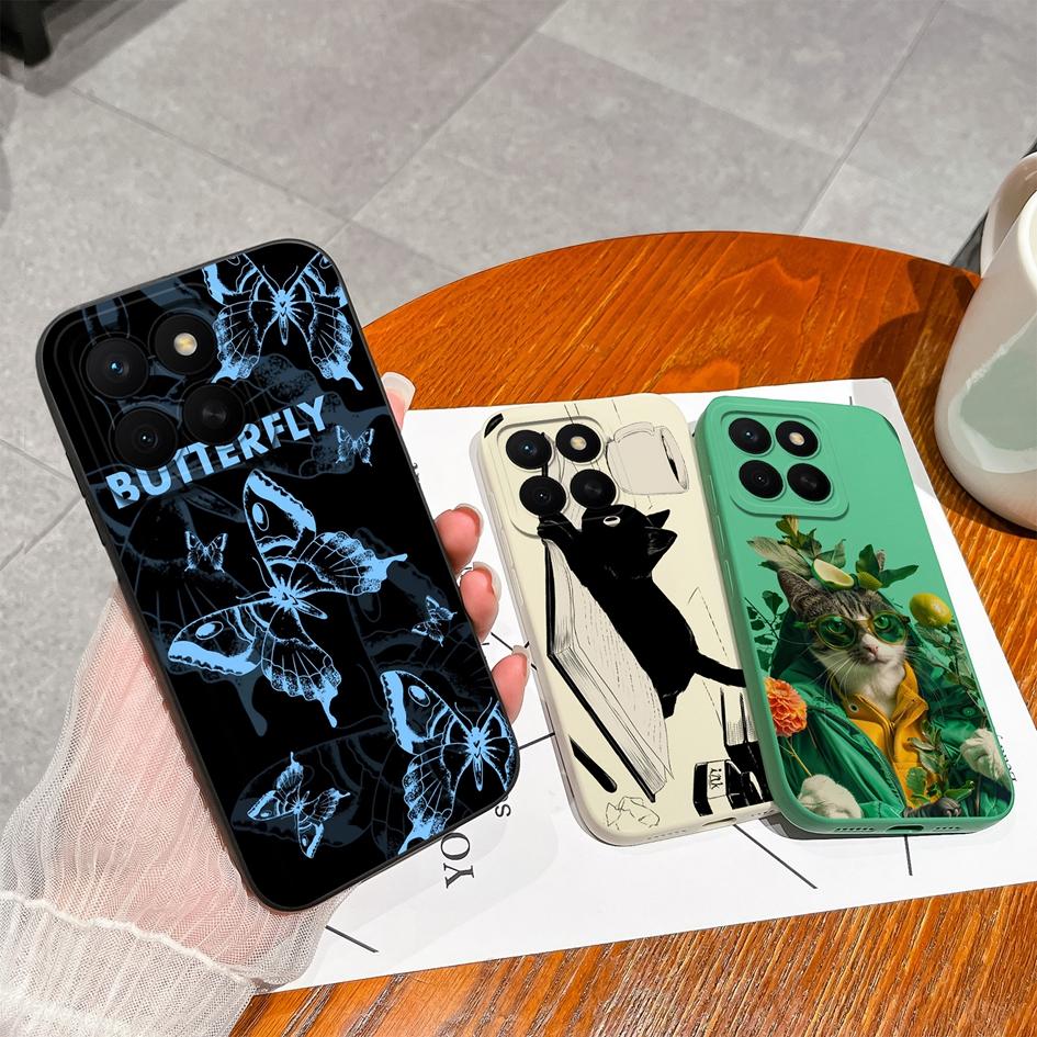 Hülle Für Huawei Honor X8c 7S 10i 20 20e 30 30S 50 50SE 60SE 70 Lite Pro Plus Hübsche Bunte Blume Flüssig Silikon Anti Rutsch Gehäuse Für Huawei Hülle