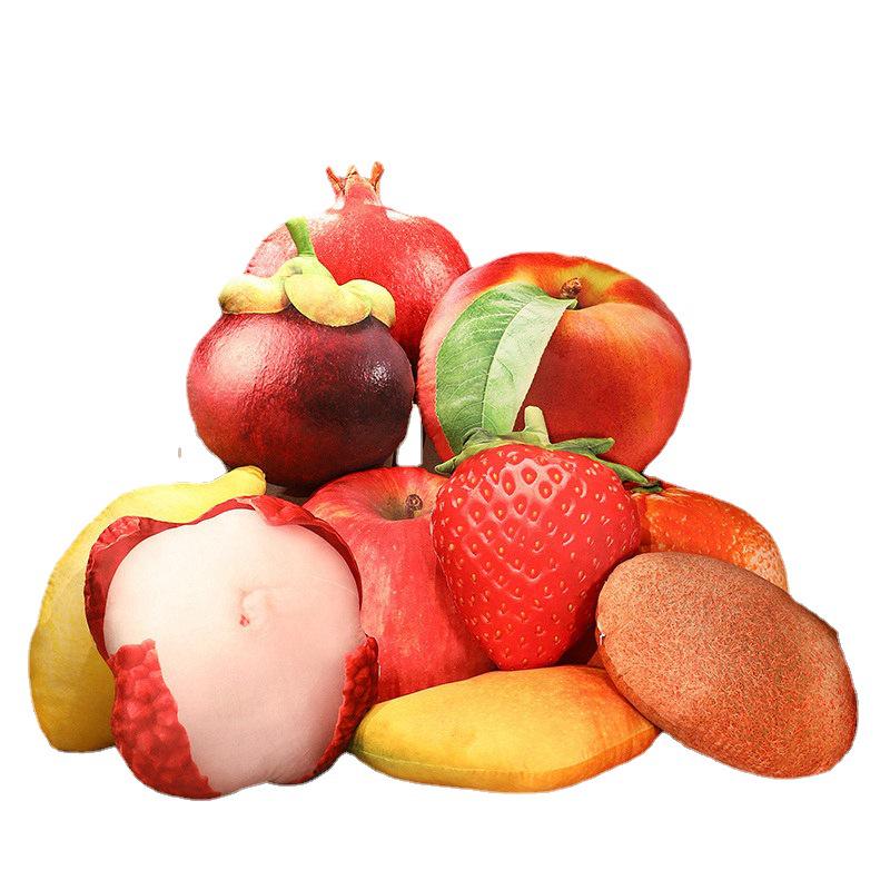 3D Fruit Plush Toy Cushion - Creative Cute Lumbar Pillow for Office & Photo Studio Decor