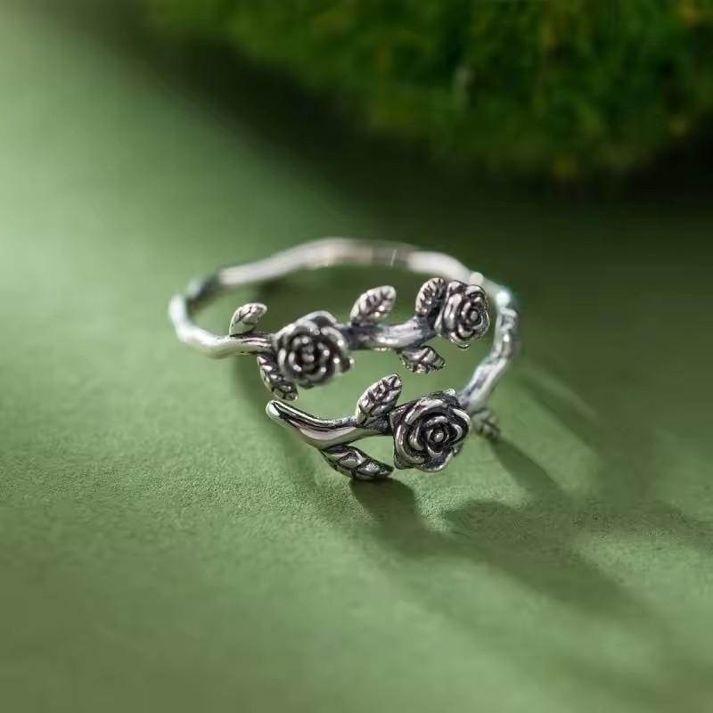 Ventfille   Ringe Für Frauen Einfach Geometrisch Handgemacht Unregelmäßig Retro Ring Rose Neue Mode Für Geschenk gray