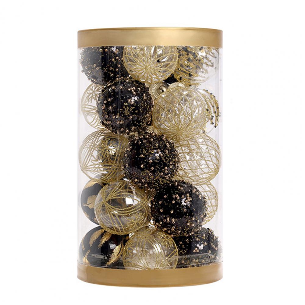 25 Stück 2,36 Zoll Weihnachtskugel-Ornamente Glitzer Pailletten Plastikkugel Weihnachtsbaumhänger für Feiertagsdekoration