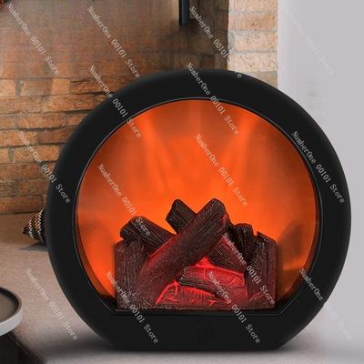 Fireplace Lamp Simulation, Decorative Night Light, LED Home Ornaments for Retro Atmosphere and Cozy Lighting