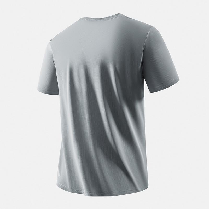 Short T-shirt Men's Fitness Ice Silk Half-sleeve Men's Breathable Mesh Loose Plus Fat Plus Size Sports Short-sleeved Breathable Sweat-wicking T-shirt