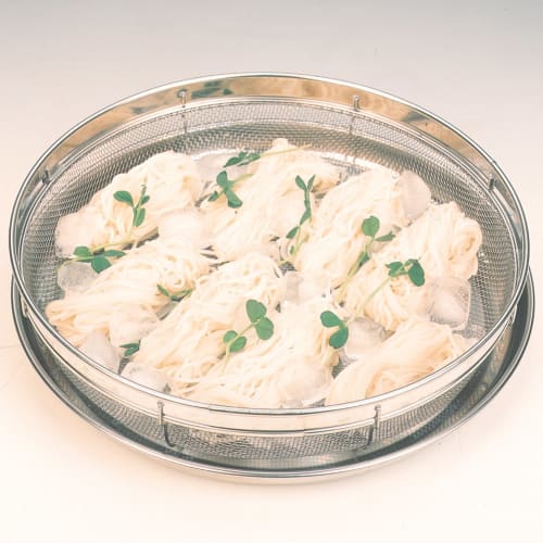 Kanei Kogyo Fresh Food Declaration Shallow Colander Tray Set, 25cm, with Net, OS-04N, Made in Japan