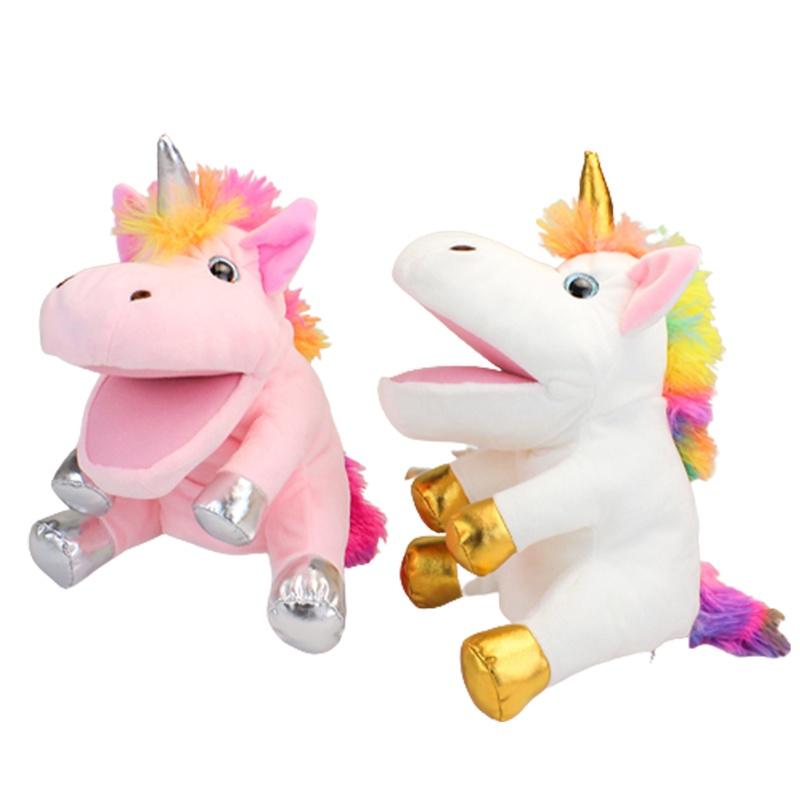 Einhorn-Handpuppe, Plüschtier, weich und kuschelig, Rollenspielgefährte für Kinder