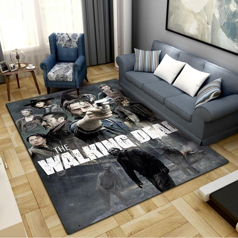 Walking Dead Carpet Rug for Living Room Bedroom Home Sofa Decoration,Kids play Non-slip Floor Mat